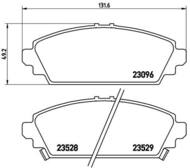 P28031 - Klocki hamulcowe BREMBO HONDA ACCORD 98-02 1.6 z czujnikiem