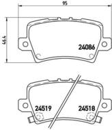 P28038 - Klocki hamulcowe BREMBO /tył/ HONDA CIVIC VII 06-