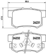 P28051 - Klocki hamulcowe BREMBO /tył/ HONDA CR-V 04-06