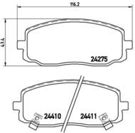 P30032 - Klocki hamulcowe BREMBO /przód/ HYUNDAI I10 08-