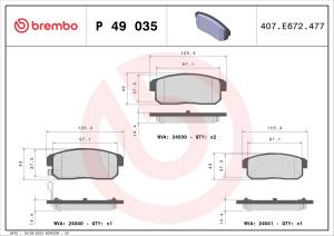 P 49 035 - Klocki hamulcowe BREMBO (odp.GDB3357) CHEVROLET/MAZDA/SUZUKI
