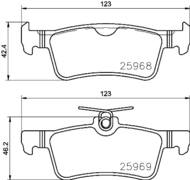 P61126 - Klocki hamulcowe BREMBO /tył/ PSA 308 II 13-