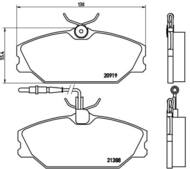 P68014 - Klocki hamulcowe BREMBO RENAULT LAGUNA 93-01 z czujnikiem