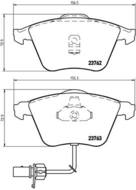 P85056 - Klocki hamulcowe BREMBO VAG A6 01- z czujnikiem