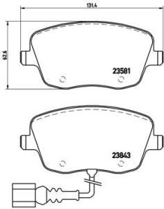 P 85 077 - Klocki hamulcowe BREMBO /+CZ/ (odp.GDB1483/GDB1655/GDB1878 /+CZ elektr.)