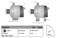 DAN632 DEN - Alternator DENSO 