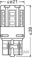 7715CW-02B OSR - Żarówka LED W21/5W (T20 DC) COOL WHITE 6000 K OSRAM