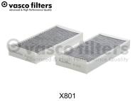X801 VASCO - Filtr kabinowy VASCO /węglowy/ /kpl/ BMW 2 14-/I3 (I01)/MINI III 14-