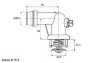 411573.105D WAH - Termostat BMW 1.6-1.8 98- /z obudową/ 