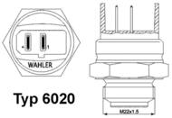 6020.95D WAH - Włącznik went.WAHLER VW AUDI SEAT