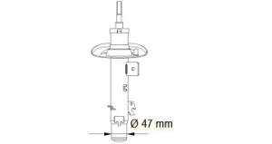 339710 KYB - Amortyzator KAYABA /przód L/ PSA C3/207 fi 47mm