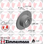 100.1217.20 - Tarcza hamulcowa ZIMMERMANN /tył/ COAT Z VAG 245x10