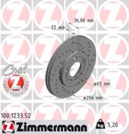 100.1233.52 - Tarcza hamulcowa ZIMMERMANN COAT Z VAG 256x22 SPORT /nawiercane/