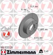 100.1237.20 - Tarcza hamulcowa ZIMMERMANN /tył/ COAT Z VAG 245x10