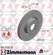 100.3300.20 - Tarcza hamulcowa ZIMMERMANN /przód/ COAT Z VAG 312x25