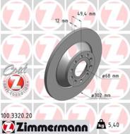 100.3320.20 - Tarcza hamulcowa ZIMMERMANN /tył/ COAT Z VAG 302x12