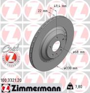 100.3321.20 - Tarcza hamulcowa ZIMMERMANN /tył/ COAT Z VAG 330x22