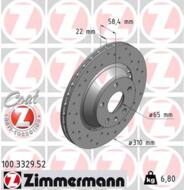 100.3329.52 - Tarcza hamulcowa ZIMMERMANN /tył/ COAT Z VAG 310x22 SPORT /nawiercane/