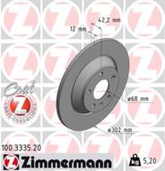 100.3335.20 - Tarcza hamulcowa ZIMMERMANN /tył/ COAT Z VAG 302x12