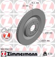 100.3362.20 - Tarcza hamulcowa ZIMMERMANN /tył/ COAT Z VAG 356x22