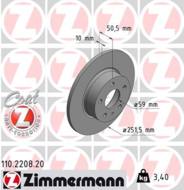 110.2208.20 - Tarcza hamulcowa ZIMMERMANN /tył/ COAT Z ALFA ROMEO 2515x10