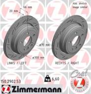 150.2902.53 - Tarcza hamulcowa ZIMMERMANN /tył/ BLACK Z 300x20 BMW 3 F30 11-