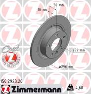 150.2923.20 - Tarcza hamulcowa ZIMMERMANN /tył/ COAT Z BMW 296x10