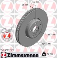 150.2937.20 - Tarcza hamulcowa ZIMMERMANN COAT Z /przód P/ BMW 348x36 3/4/5/6/7 15-