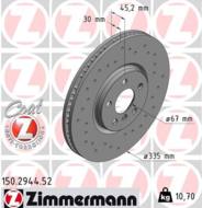 150.2944.52 - Tarcza hamulcowa ZIMMERMANN COAT Z MINI 335x30 SPORT /nawiercane/ COOPERONECLUBMAN 13-