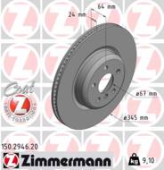 150.2946.20 - Tarcza hamulcowa ZIMMERMANN /tył/ COAT Z 345x24 BMW 5 G30 16-/7 G11/G12 15-