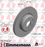 150.2946.32 - Tarcza hamulcowa ZIMMERMANN COAT Z BMW 345x24