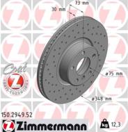 150.2949.52 - Tarcza hamulcowa ZIMMERMANN /przód L/ BMW 348x30 BMW X4/F26/M40 14- SPORT