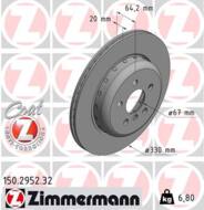 150.2952.32 - Tarcza hamulcowa ZIMMERMANN /tył L/ FORMUŁA Z COAT 330x20 BMW 5 G30/F90 16-