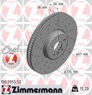 150.2955.52 - Tarcza hamulcowa ZIMMERMANN /przód P/ SPORT COAT Z 374x36 BMW 7 G11/G12 15-