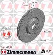 150.2957.52 - Tarcza hamulcowa ZIMMERMANN /przód L/ SPORT COAT Z 395x36 BMW 5 G30/F90 16-