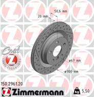 150.2961.20 - Tarcza hamulcowa ZIMMERMANN /tył/ COAT Z BMW 300x20 MINI CLUBMAN 14-