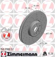 150.2980.52 - Tarcza hamulcowa ZIMMERMANN /przód L/ SPORT COAT Z 374x36 BMW 3 G20/G80 18-