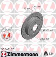 150.3401.52 - Tarcza hamulcowa ZIMMERMANN /tył/ COAT Z BMW 259x10 SPORT /nawiercane/