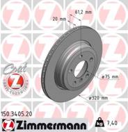 150.3405.20 - Tarcza hamulcowa ZIMMERMANN /tył/ COAT Z BMW 320x20