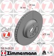 150.3409.20 - Tarcza hamulcowa ZIMMERMANN COAT Z BMW 374x36