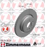 150.3430.20 - Tarcza hamulcowa ZIMMERMANN /tył/ COAT Z BMW 336x22