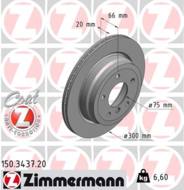 150.3437.20 - Tarcza hamulcowa ZIMMERMANN /tył/ COAT Z BMW 300x20