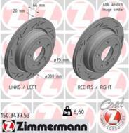 150.3437.53 - Tarcza hamulcowa ZIMMERMANN /tył/ COAT Z BMW 300x20 BMW 3E90 06- SPORT