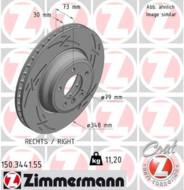 150.3441.55 - Tarcza hamulcowa ZIMMERMANN /przód P/ COAT Z BMW 348x30 BMW 3 E90 05-