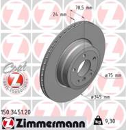 150.3451.20 - Tarcza hamulcowa ZIMMERMANN /tył/ COAT Z BMW 345x24