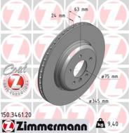 150.3461.20 - Tarcza hamulcowa ZIMMERMANN /tył/ COAT Z BMW 345x24