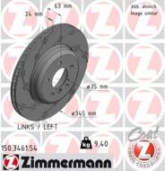 150.3461.54 - Tarcza hamulcowa ZIMMERMANN /tył L/ COAT Z BMW 345x24 BMW 5E60 03-