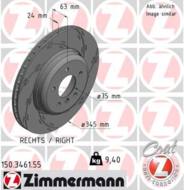 150.3461.55 - Tarcza hamulcowa ZIMMERMANN /tył P/ COAT Z BMW 345x24 BMW 5E60 03-