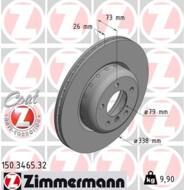 150.3465.32 - Tarcza hamulcowa ZIMMERMANN COAT Z BMW 338X26 FORMULA F dwuelementowa