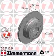 150.3466.20 - Tarcza hamulcowa ZIMMERMANN /tył/ COAT Z BMW 320x20